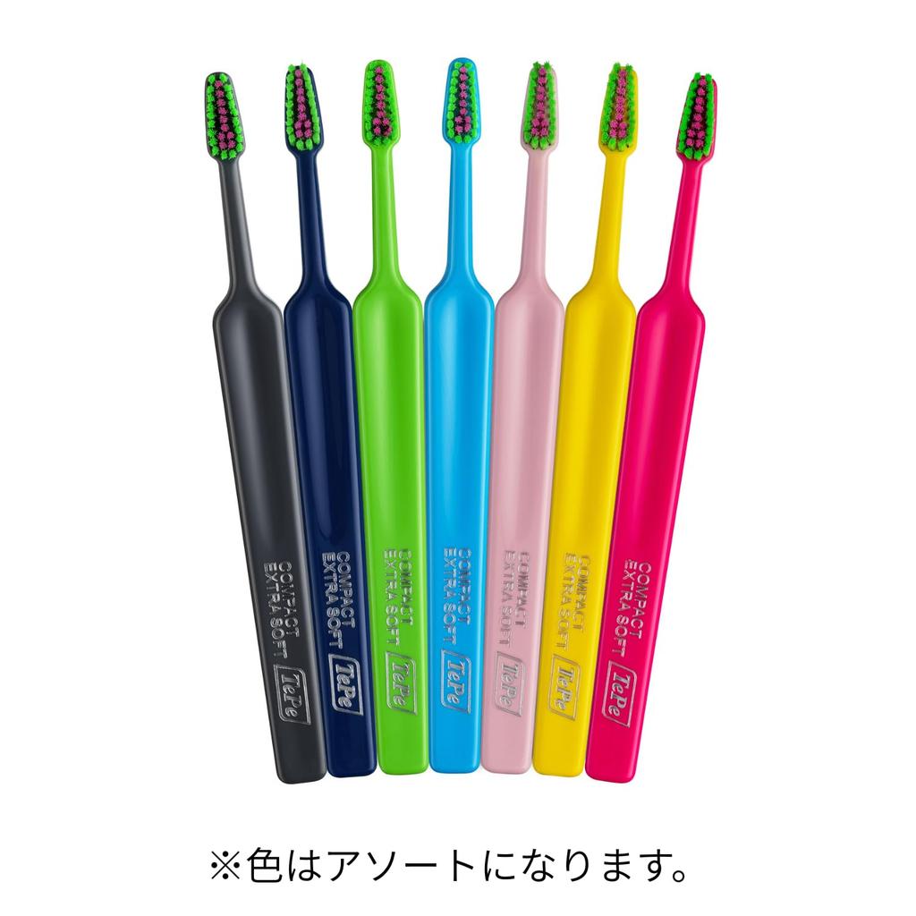 TePe Select Color Compact Extra Toothbrush, Soft, 4-Pack (Authentic Product)