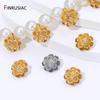 14K Gold Plated Brass Flower Shape Charms Pendant For Jewelry,Blooming Floral Charms For DIY Bracelet Earrings Accessories