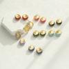 HECHENG,1 Pair,Geometric Irregular Brass Earrings,Circle Dripping Oil Hoop Earrings,Enamel Earrings For Women