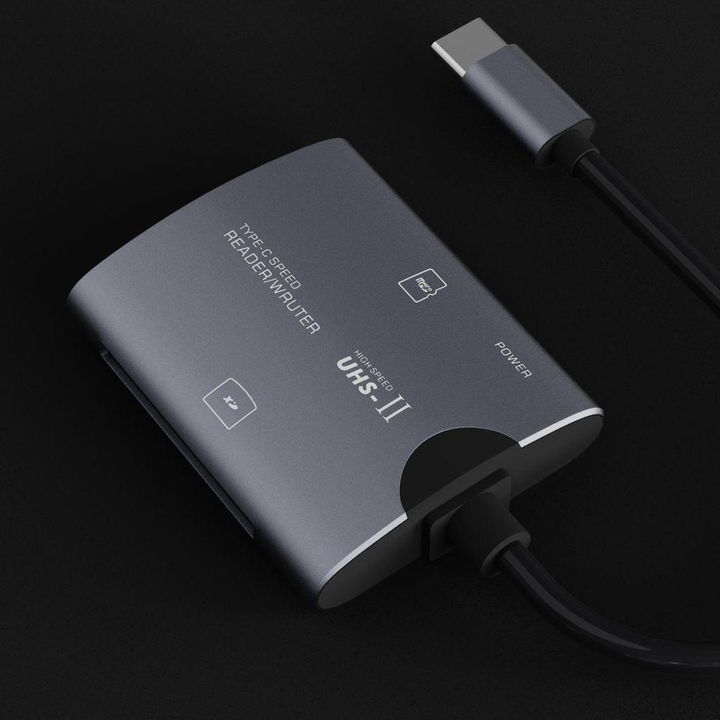 USB Multi-Functional High-Speed Card Reader: TF, XD, Type-C, Aluminum Alloy