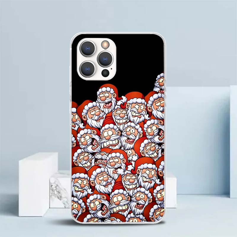 Christmas Santa Claus Present Soft Cover for iPhone 16 17 Air 15 14 Pro Max 16E Phone Case 13 Mini 12 11 7 SE 8 Print Pattern Fi