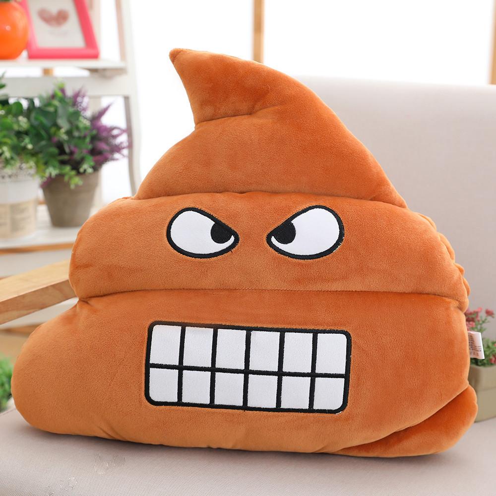 Funny Creative Poop Emoji Plush Pillow Soft Stuffed Toy For Birthday Party Gift Tooth,25*23cm