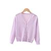 Korean Style Girls' Long Sleeve Knit Cardigan with Sun Protection - Summer 2023