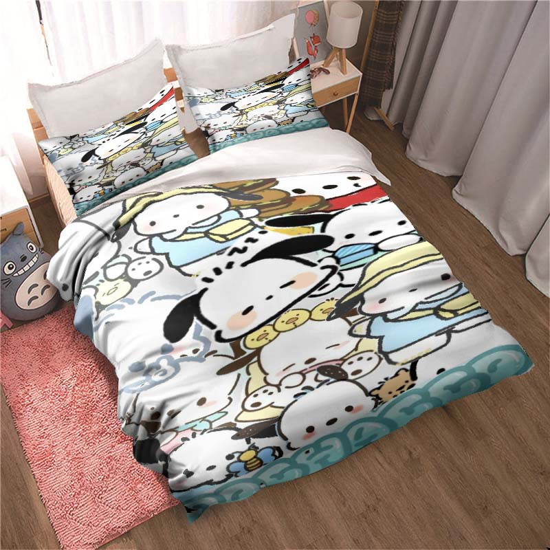 3D Pochacco printed bedding set duvet cover 1 duvet cover 2 pillowcase adult and children's bedding set luxury gift
