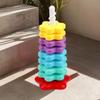 Jeu de Tour Montessori pour Bébé; Puzzle Arc-en-ciel à Tourner et Empiler; Développement des habiletés motrices; Cadeau pour enfants