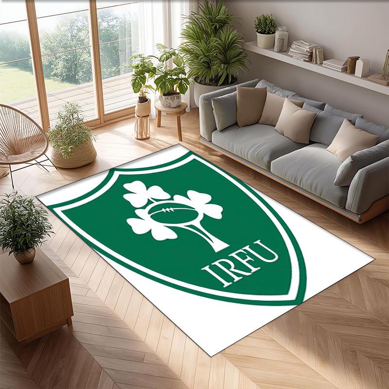 Ireland Rugby Crystal Velvet Carpet Soft Anti?Slip Floor Mat Comfortable Home Living Room Bedroom Decor Rug