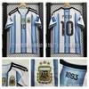 Argentina Qualificazioni Coppa del Mondo 2026 Maglia da Casa per Tifosi Uomo Donna Manica Corta Maglia da Calcio Design a Strisce