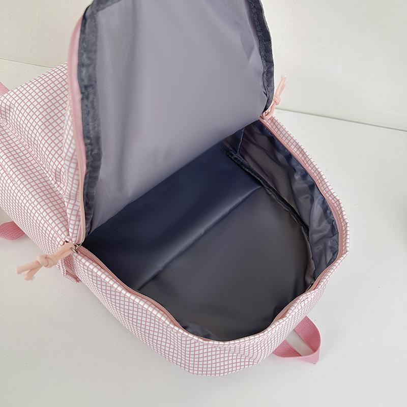 Student Schoolbag Large Capacity Check Backpack