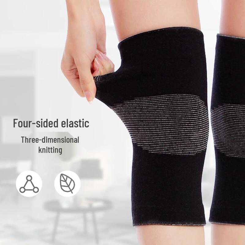 Kneestøtteermer i bambuskullstrikk