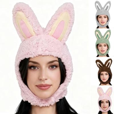 Pălărie de pluș cu urechi de desene animate pentru copii și femei