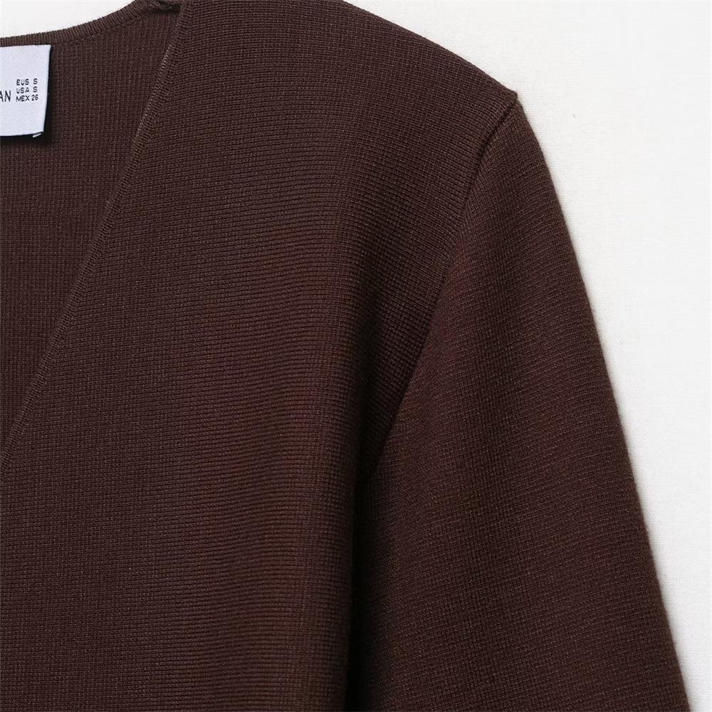 Autumn Women's Slimming V-Neck Knitted Cardigan with Belt