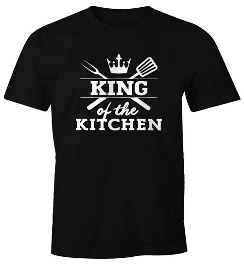 Men's T-Shirt King of the Kitchen Fun Shirt Saying Shirt Cooking Food Grilling-