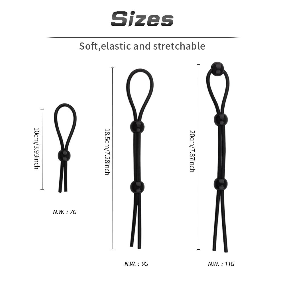 Adjustable Cock Ring Set Love Rings Basic Penis Ring Male Cock Ties Black Designed For Harder Erection Sex Toys Adult Products