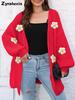 Gilet Cardigan Grosse Maille pour Femme, Nouveautés Automne Style Décontracté Lâche