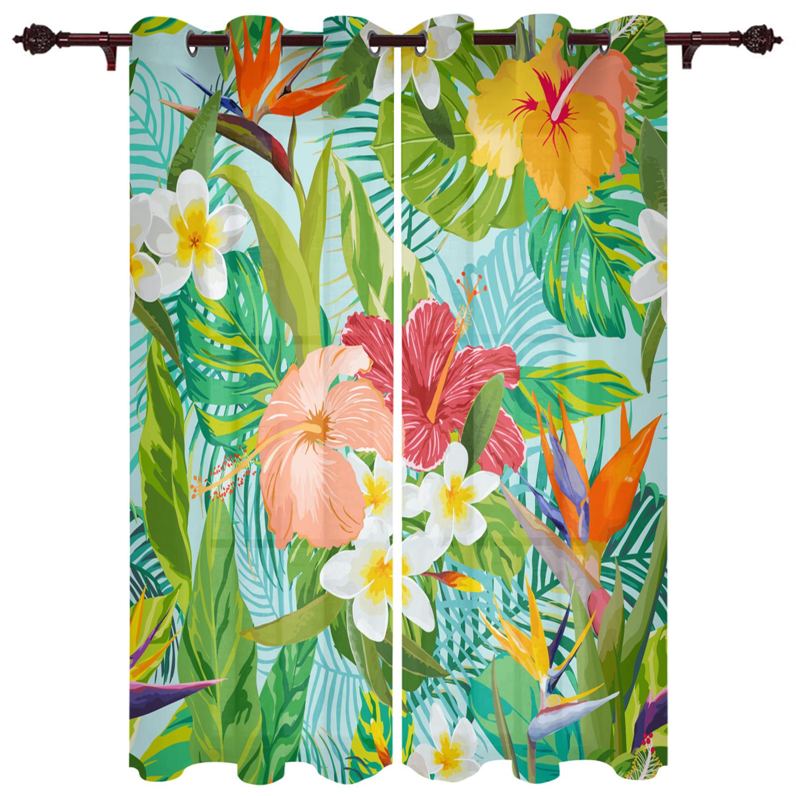 

Тропики, художественные тропические леса, цветы, растения, оконные шторы для гостиной, декоративные предметы, полиэстер для гостиной, товары для дома 135W x 60H(cm)