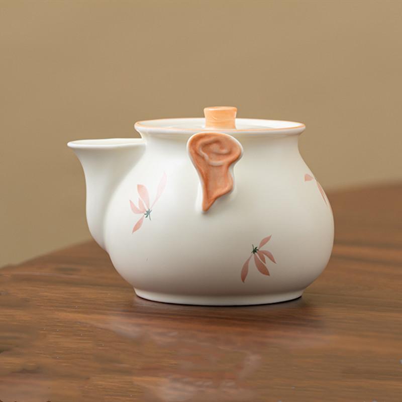 Chinese Traditional Ceramic Teapots Handmade Orchid Flowers Tea Pot Household Travel Portable Tea Set Beauty Tea Infuser Kettle