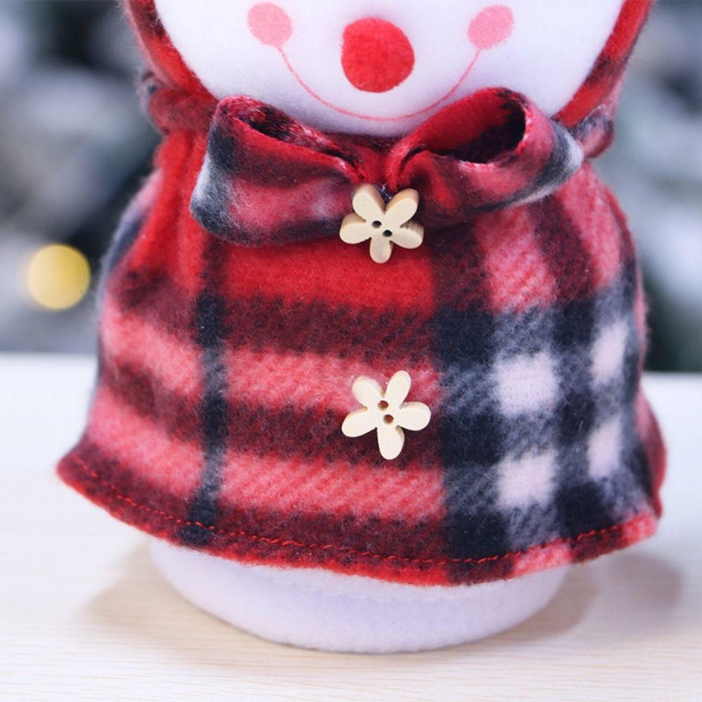 Plush Christmas Gift Bag Red Plaid Skirt Fruit Packaging Bag for 3pcs/set New Year