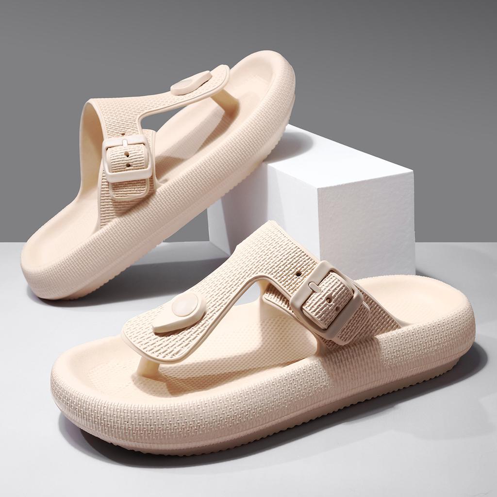 Fashion Shevalues Summer New Men's Flip Flops EVA Lightweight Leisure Slides Non-Slip Beach Sandals Soft Sole Comfortable Home Slippers