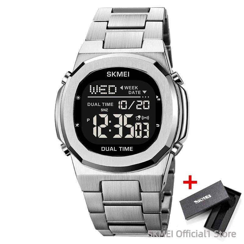SKMEI 2004 Luxury Digital Watch for Men Sport Calendar Steel Waterproof Electronic Men Wristwatches Led Alarm Clock Reloj Hombre