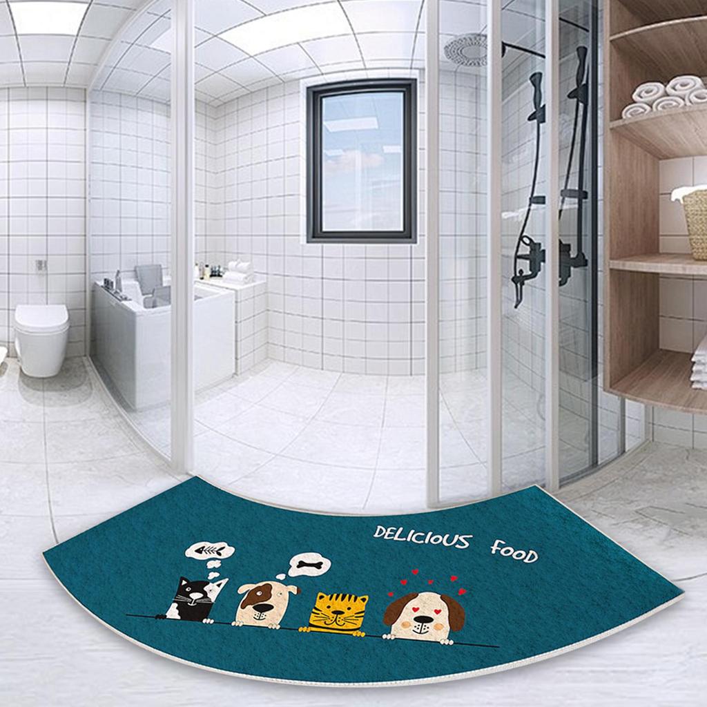 Curved Bath Mat Fan Shaped Foot Rug Bathroom Carpet Thick Floor Mat Environment Friendly Washable Non Slip Bath Rug 40x75cm