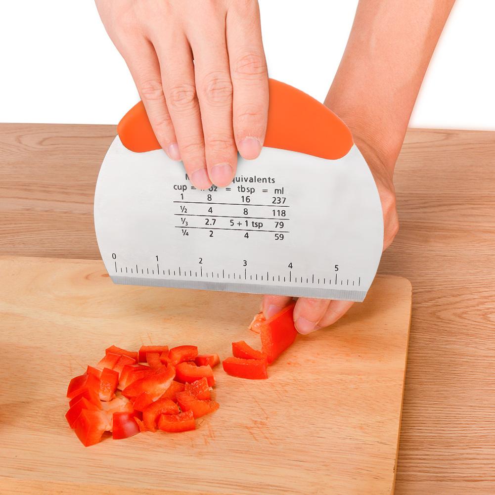 Stainless Steel Pastry Scraper Chopper Flour Pastry Cutter Pastry Scale Measurement Baking Tool Kitchen Bakeware