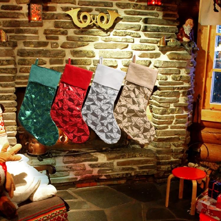 Christmas Decoration Hanging Sock Soft Fabric Christmas Stocking Holiday Party Gifts Bag Decoration For Mantels Display