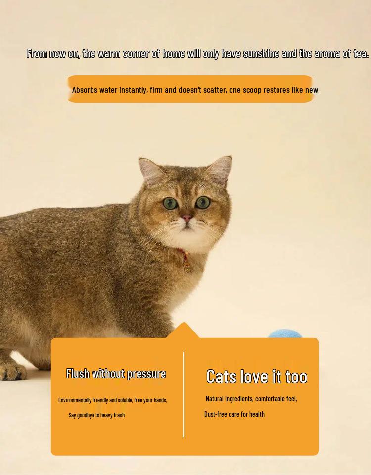 Boca Cat Deodorizing Tofu Litter, White Tea Scent, Dust-Free & Clumping, Indoor Use Only, 15kg.