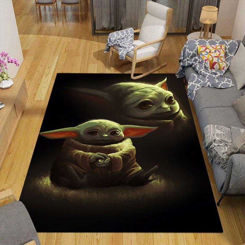 1pc Disney Star wars Yoda Pattern Carpet Area Rug Non slip Carpet Hand Washable Floor Mat Suitable For Living Room Bedroom Home Decor