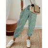Ladies' Striped Wide Leg Casual Pants - High Waist, with Slanted Pockets, Polyester, Comfortable All Year Round, Perfect for Casual Wear or Vacation