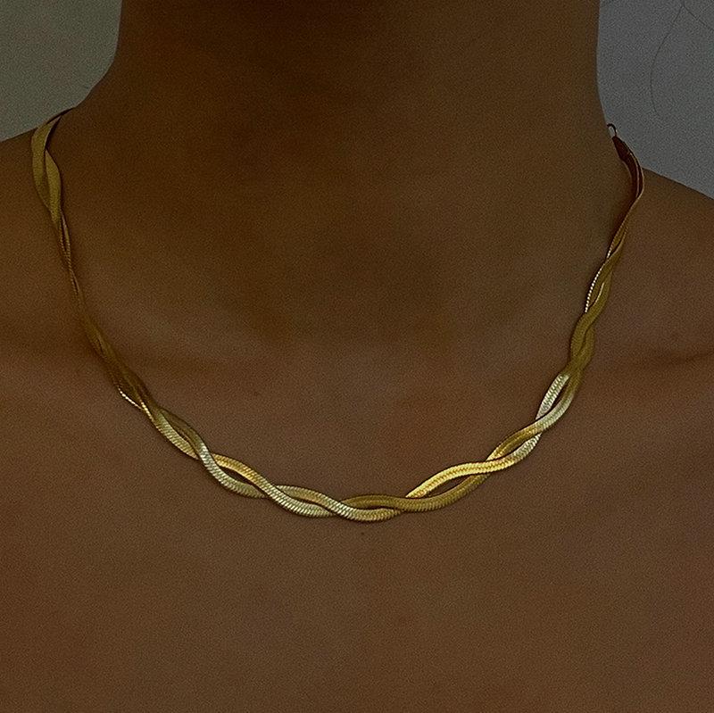Pozłacany Warstwowy Retro Minimalistyczny Naszyjnik Choker dla Kobiet