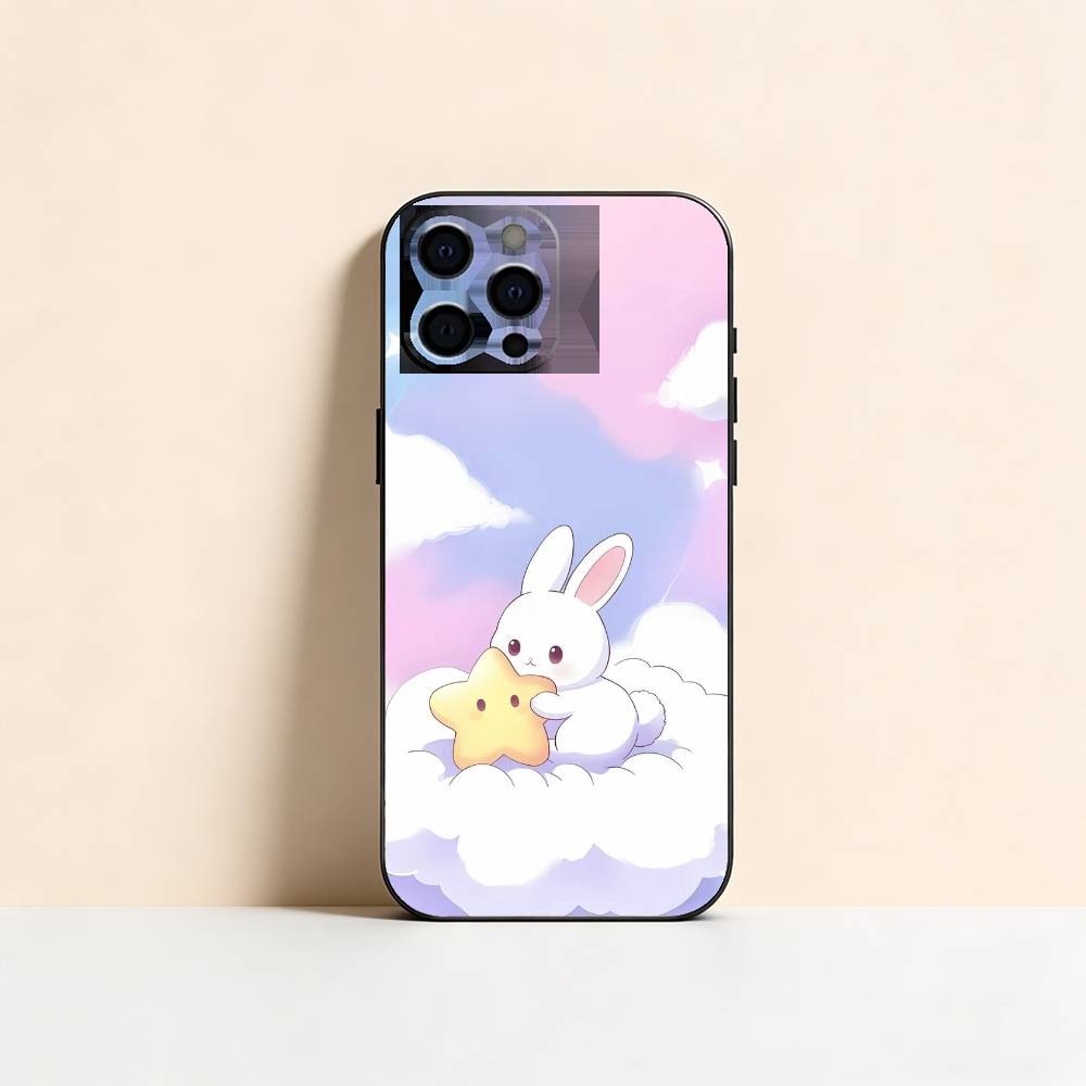 Cloudy Bunny Phone Case Silicone Soft For IPhone 17 16 15 14 13 12 11 X XR Plus Pro Max Plus