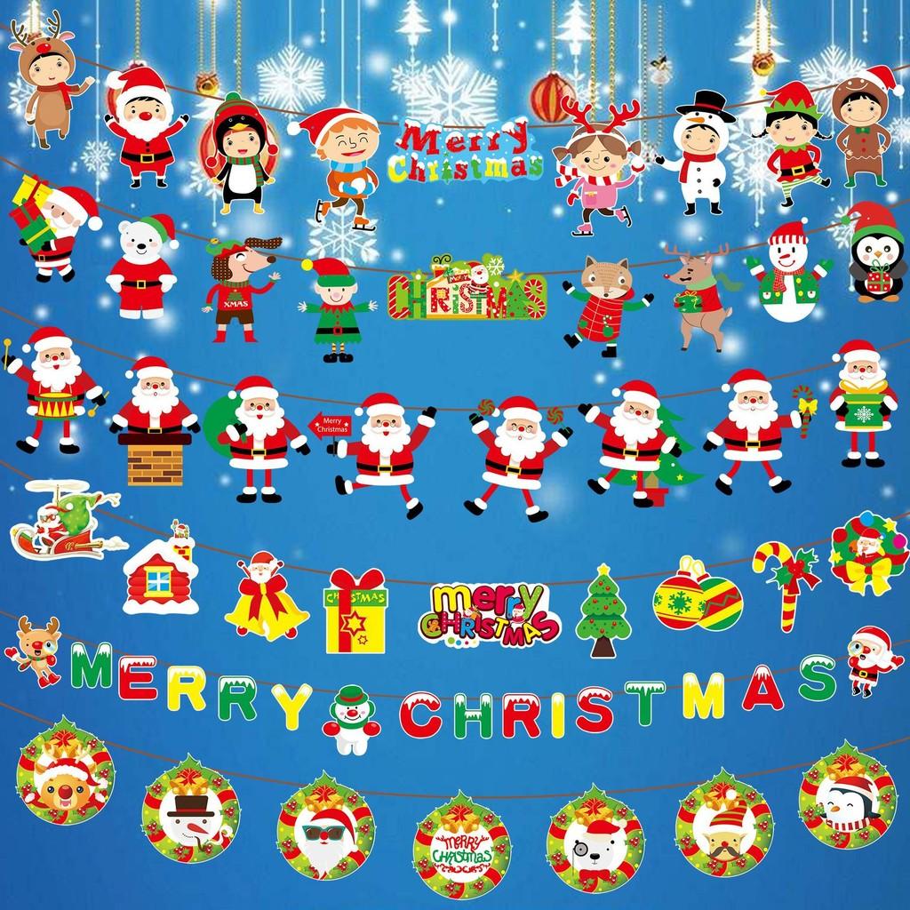 Designed Paper Beautifully Christmas Flags For Festive Holiday Scene Setting