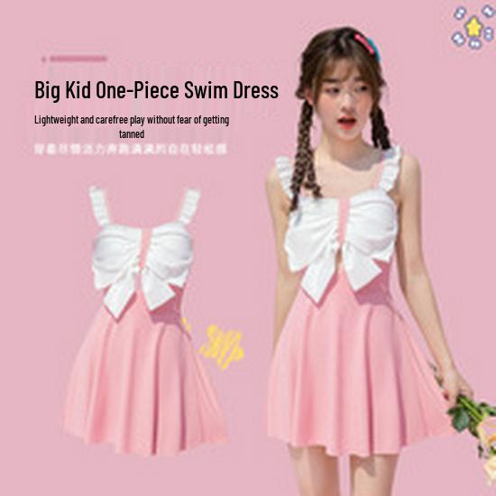 Costume da bagno sportivo intero da bambina, Età 2-11 anni, Design a gamba piatta per vacanze al mare