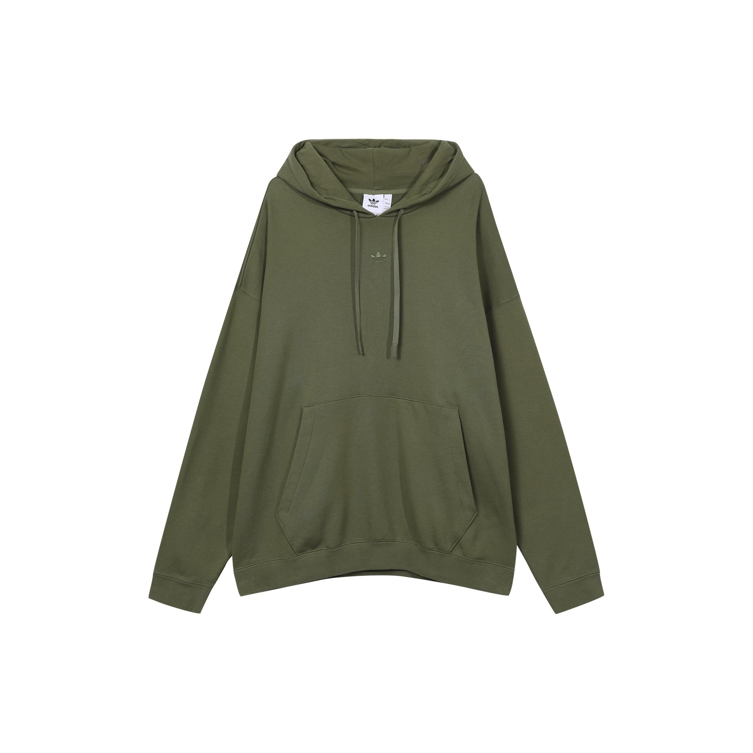 Men s adidas originals Bear Pattern Pullover Hooded Long Sleeves Green HL4109 XS