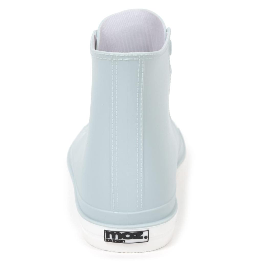 Akiriko MOZ Rain Sneakers with Molded Size L Women's High-Top One-Piece Insoles, Sax,