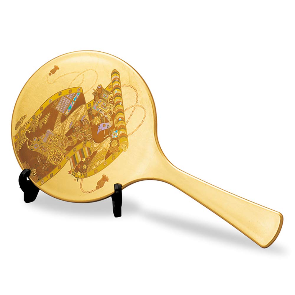 

Mitani Yamanaka Lacquerware Yamanaka Foil Hand with Millennium Picture Mirror, Gold, 25.7cm, Lacquerware, Crafts, Miyabi, Mirror, Medium, Stand, золотий