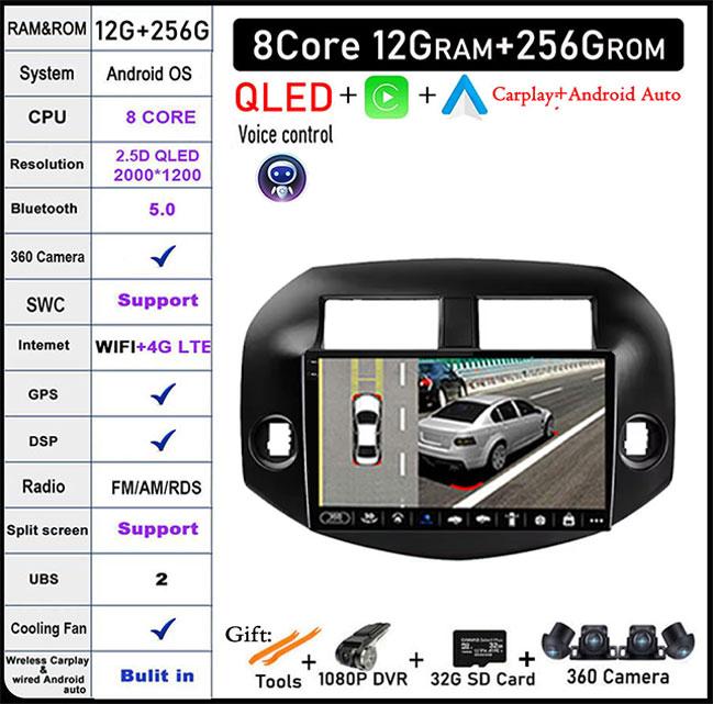 10 Inch IPS/QLED For Toyota RAV4 RAV 4 2005 - 2013 Car Radio Multimedia Video Player Auto Audio Stereo GPS Carplay