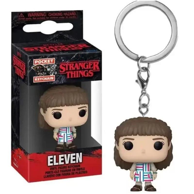Карманный брелок Stranger Things Одиннадцать Робин Барб Стив Дастин Брелок Цепочка Модель Игрушка Взрослые Дети Подарок Игрушки чёрный
