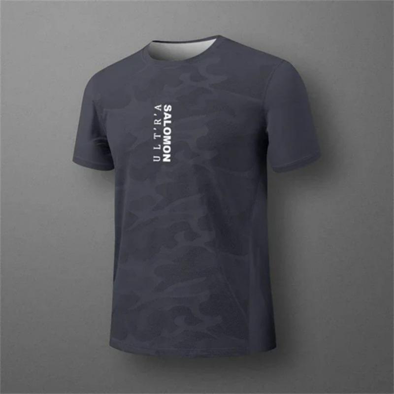 Herren 3D-Druck T-Shirt Outdoor Fitness Atmungsaktiv Schnelltrocknend Sport Kurzarm Rundhals Pullover Lässiges Oberteil