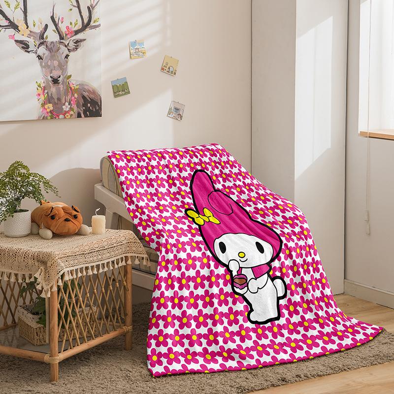 Kuromi Cartoon Series Double Sided Flannel 3D Digital Printing Blanket Blanket