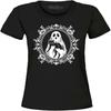 Haunting Framed Ghost and Black Cat Spooky Halloween Women's T-Shirt