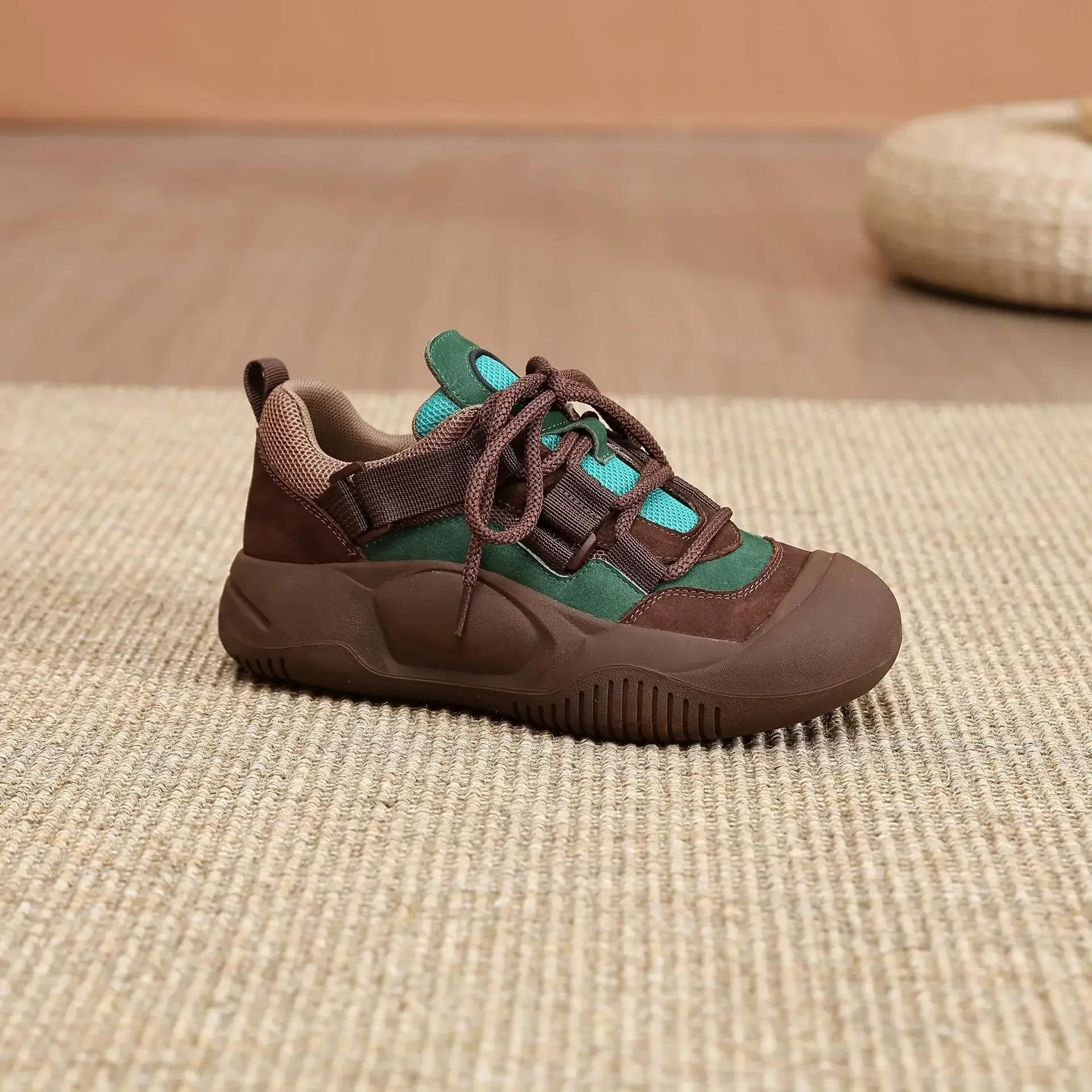 

2024 Новые женские повседневные туфли весна и осень модные кроссовки на платформе женские спортивные кроссовки на шнуровке Zapatos De Mujer 40 зелёный