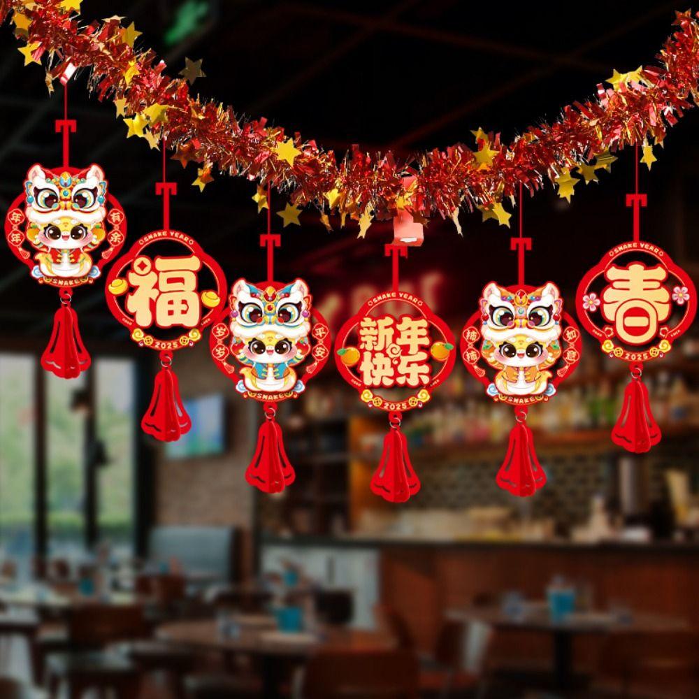 Cartoon Spring Festival Banner Garland Hanging Lunar Year Ornaments  For Home Shopping Mail