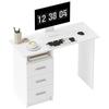 Computertisch mit 3 Schubladen und offenem Regal, Schreibtisch, moderner Stil, 100 x 40 x 75 cm, weiß