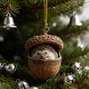 1/8 Peças Enfeite de Natal Acrílico Animal da Floresta Bolota Enfeite Decoração Pendurada para Festa de Feriado Presente de Natal