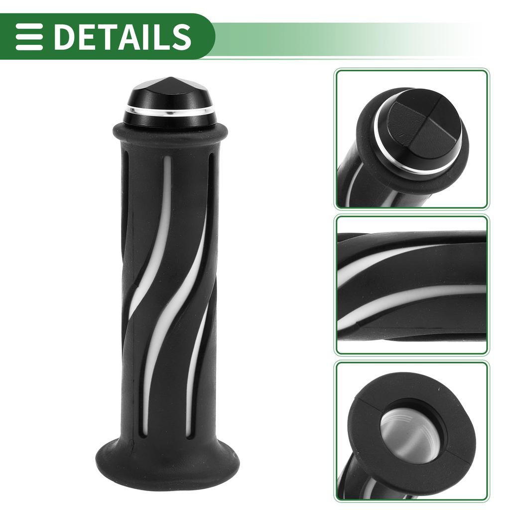 BULLSPANN Universal Motorcycle Hand Grip Cover Non-slip Aluminum Alloy Rubber Handlebar Grip Motorcycle Scooter White 1 Pair 22mm 24mm