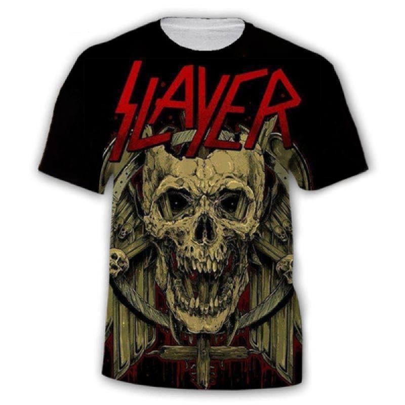 Summer T-Shirts Slayer Rock Band 3D Print Streetwear Men Women Casual Oversized Short Sleeve T Shirt Male Tees Tops Man Clothing
