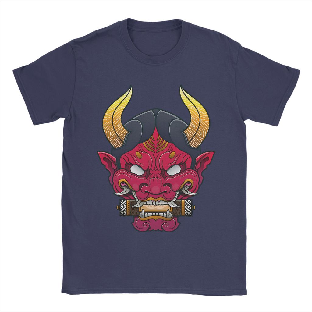 Hannya Mask  T Shirts for Men 100 Cotton Vintage TShirt O Neck  Tee Shirt Short Sleeve Clothes Plus Size