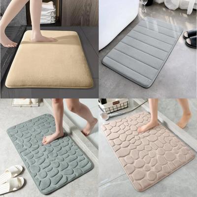 40x60cm Non-slip Mat Carpets Cobblestone Embossed Bathroom Bath Wash Basin Bathtub Side Floor Rug Shower Room Doormat MemoryFoam