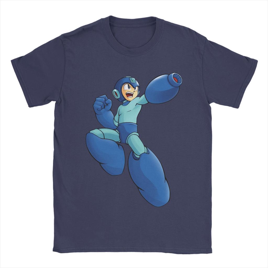 Novelty Game Mega Robot Man T-Shirts for Men Round Collar Pure Cotton T Shirt Short Sleeve Tee Shirt Gift Idea Clothing